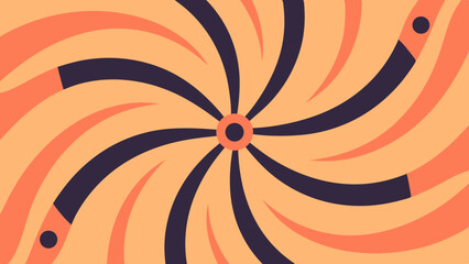 Poster - Abstract swirling pattern with orange and dark blue curved shapes