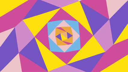 Aufkleber - Geometric spiral pattern with vibrant pink purple yellow and blue colors