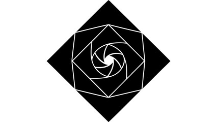 Aufkleber - Geometric abstract black and white optical illusion design with a spiral aperture