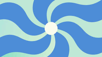 Aufkleber - Abstract swirling blue and green waves radiating from a central circle