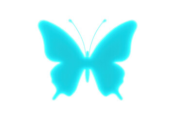 Aufkleber - Glowing neon butterfly featuring a transparent background, enhancing graphic design projects with vibrant colors and ethereal beauty