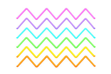 Poster - Vibrant zigzag lines weaving colorful dynamic pattern, creating playful geometric background with transparent overlay for graphic design projects