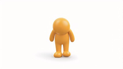 Poster - Animated Orange Character: Stillness and Subtle Emotion