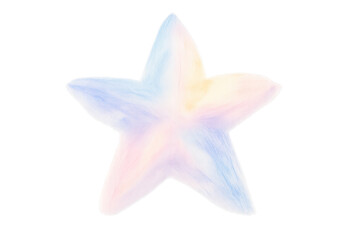 Poster - Pastel star glowing softly, radiating gradient colors against transparent backdrop, adding magical design element
