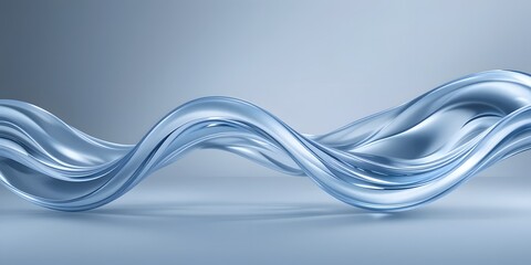 Poster - Abstract Fluid Motion, A Flowing Liquid Design With Smooth Curves. The Material Appears Transparent And Glossy. Soft Highlights, Shadows, And A Subtle Gradient Enhance The Ethereal Beauty. Perfect For