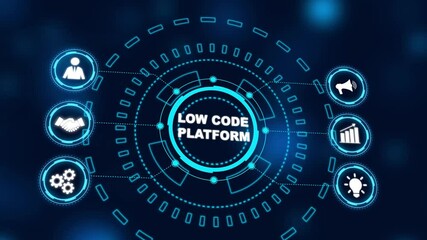 Low Code software development platform technology concept. new business concept.