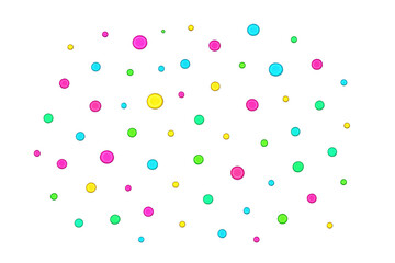 Poster - Bright, multicolored dots create a celebratory design element on a transparent background, perfect for adding a festive touch to any project