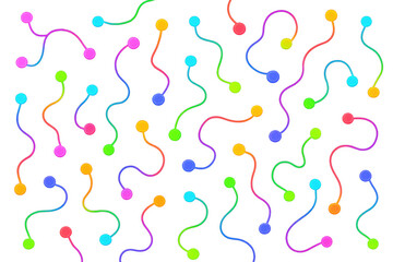 Leinwandbilder - Vivid interconnected lines weaving between colorful dots forming dynamic geometric network against translucent backdrop