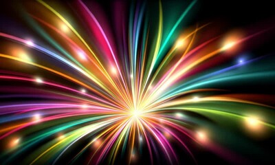 Poster - Radiant Burst of Colorful Light