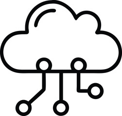 Cloud computing network connection line art style illustration design
