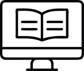 Fototapete - Computer screen with open book icon for online education and learning