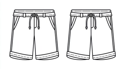 Poster - Bermuda shorts vector line icon isolated on white background. Bermuda shorts line icon for infographic, website or app. Scalable icon designed on a grid system., no logos, no brands