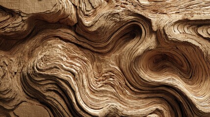 Poster - This image captures the mesmerizing patterns and textures of wood, resembling flowing abstract shapes and evoking a feeling of warmth