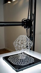Wall Mural - Modern 3d printer creating a diamond shaped object