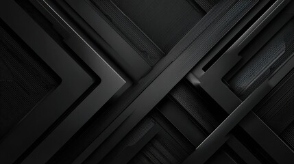 Poster - Black tech arrows concept abstract background. Vector design, no logos, no brands