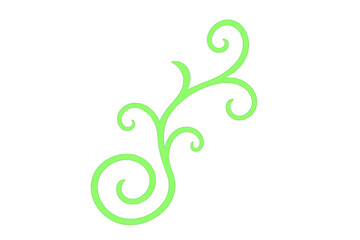 Aufkleber - Light green flourish forming a decorative swirl with transparent background, ideal for elegant designs and decorations