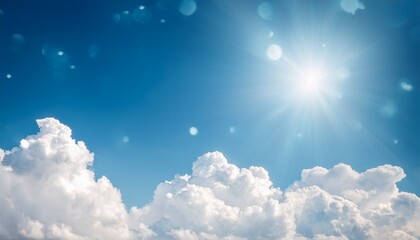 Wall Mural - cloud sparkle filter over a dreamy blue sky enhancing the visual softness and glow