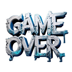 Poster - Illustration of game over text with grunge effect for digital art and design projects needs and creative content on transparent background