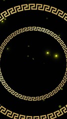 Poster - Animation of glowing circles and spots of yellow light on black background