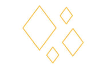 Aufkleber - Four golden rhombus shapes of various sizes are elegantly arranged on a transparent background, creating a dynamic and visually appealing composition