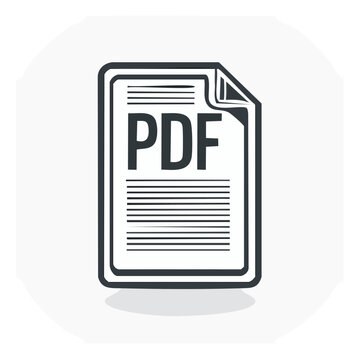 PDF File Document Graphic Icon Representation for Download and Viewing