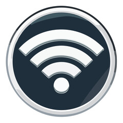 Fototapete - Wireless Network Icon, Modern Style, Communication Technology, Round Graphic Sign