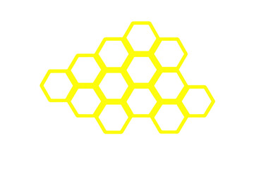 Aufkleber - Honeycomb pattern forming a cloud shape, ideal for backgrounds, textures, and design elements, with transparent background