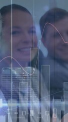 Poster - Animation of statistics and financial data processing over diverse business people