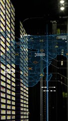 Poster - Animation of world map and data processing over computer servers