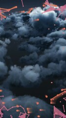 Poster - Animation of data processing over clouds background