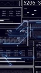 Poster - Animation of graphs, loading bars and circles with changing numbers against connected dots