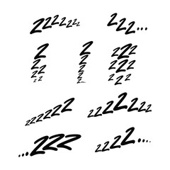 Poster - ZZZ Sleep Snore Text Set Vector Design.