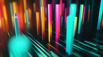 Wall Mural - Vibrant neon lights illuminating a room filled with digital displays.