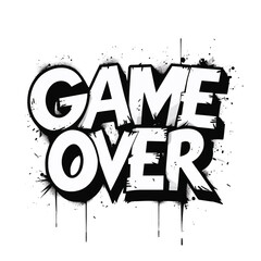 Poster - Download game over illustration vector design for gamers and esports tournament end screen with cool style on transparent background
