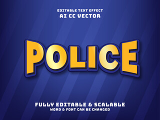 Poster - police text effect with gold color vector