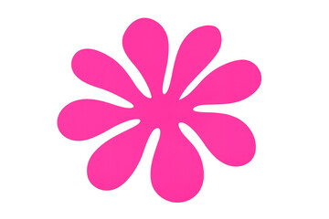 Poster - Pink graphic flower with rounded petals isolated on transparent background, ideal for spring and summer projects