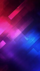 Leinwandbilder - Abstract geometric composition with layered rectangular shapes in vibrant red pink and blue colors creating a dynamic visual effect