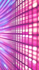 Leinwandbilder - Abstract digital grid pattern in vibrant shades of pink and purple illuminated with soft lighting and geometric design elements suggestive of technology