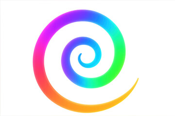 Leinwandbilder - Colorful rainbow spiral swirling dynamically, creating mesmerizing geometric pattern with luminous gradient effect against transparent backdrop