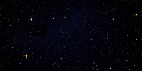 Wall Mural - Vibrant multicolored stars twinkling on a dark night sky,  vibrant,  dark