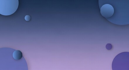 Poster - Gradient Blue and Purple Abstract Background with Floating Circles Design