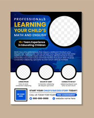 Poster - Creative And Modern Online School Kids Education Admission Flyer Poster Template. professionals learning your childs brochure design in vertical layout with space for photo collage.
