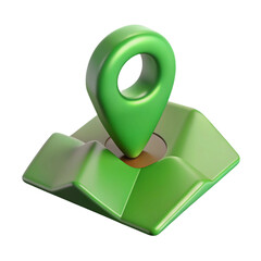 Fototapete - 3d rendered green location marker pin symbolizing navigation and guidance on black background