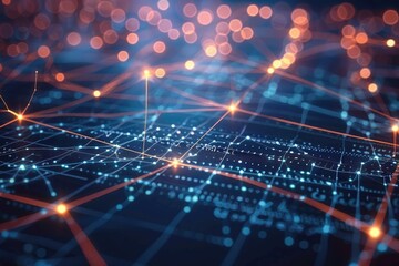 High Resolution of Abstract Digital Network Connection and Big Data Background
