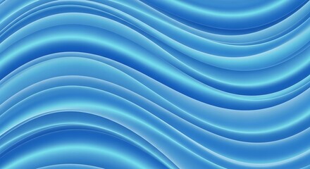 Poster - Serene Blue Waves: Abstract Gradient Background with Smooth, Flowing Lines