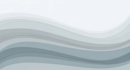Poster - Serene Gray Waves: Abstract Layered Background with Subtle Depth and Texture