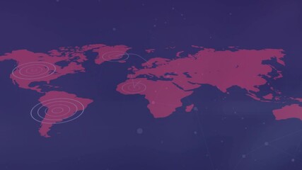 Poster - After 1 second markers appearing globally pulsing arcs linking nodes illustrating network