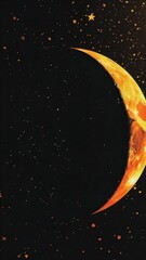 Wall Mural - an artistic representation of the earth and its moon set against the backdrop of the cosmos.
