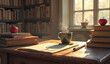 © Saira - Cozy Reading Nook with Books, Coffee, and Sunlight