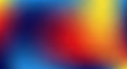 Poster - A vibrant gradient of blue, red, and yellow hues blending smoothly in an abstract composition.